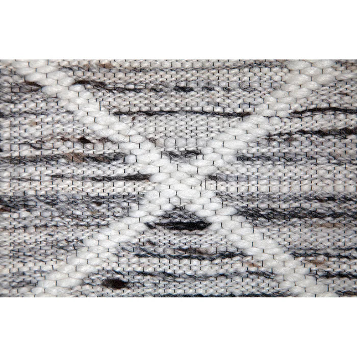 Rosemary Grey Geometric Wool-Blend Rug