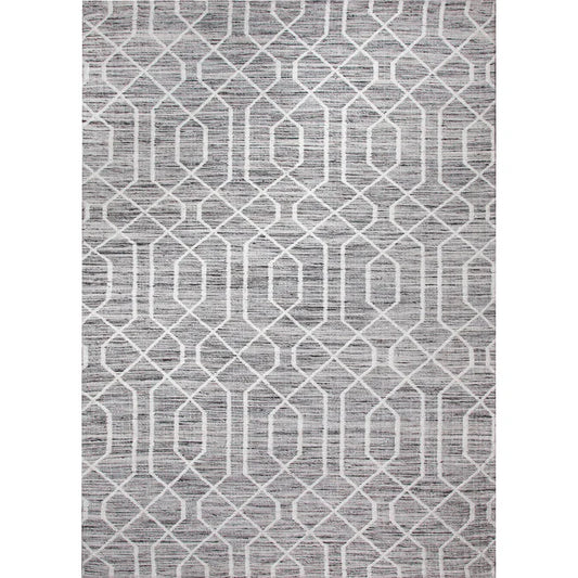 Rosemary Grey Geometric Wool-Blend Rug