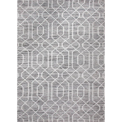 Rosemary Grey Geometric Wool-Blend Rug