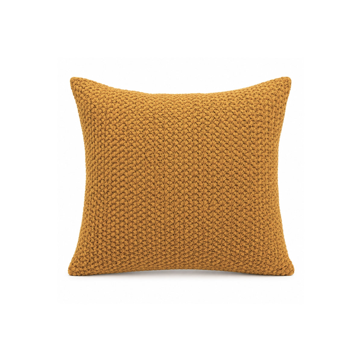 18x18 Mustard Knit Textured Pillow