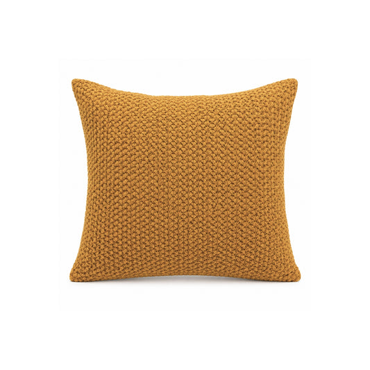 18x18 Mustard Knit Textured Pillow