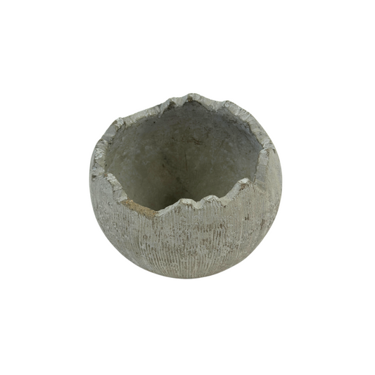 Large Round Concrete Cracked Egg