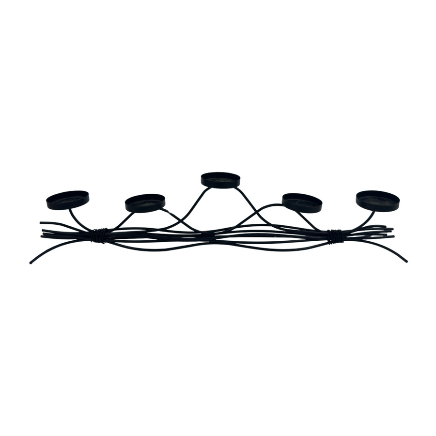 Twig Black Wire 5 Cup Candle Holder
