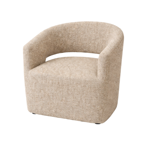 Upholstered Cutout Light Brown Accent Chair