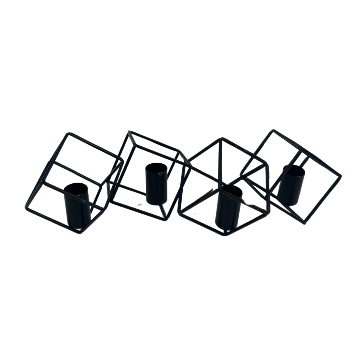 Black Wire Cubes Candle Holder
