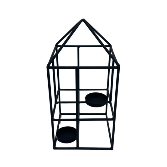 Black Wire House Candle Holder