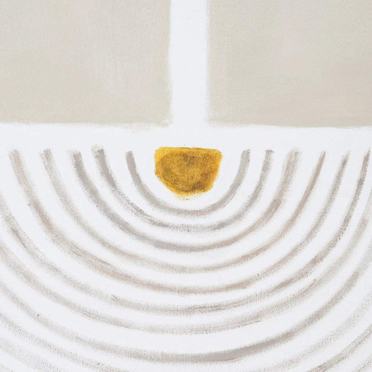 CLEARED Textured Taupe & Black Abstract Canvas With White Oak Frame