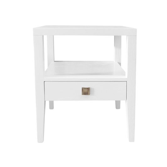 Hara 1 Drawer White  Side Table