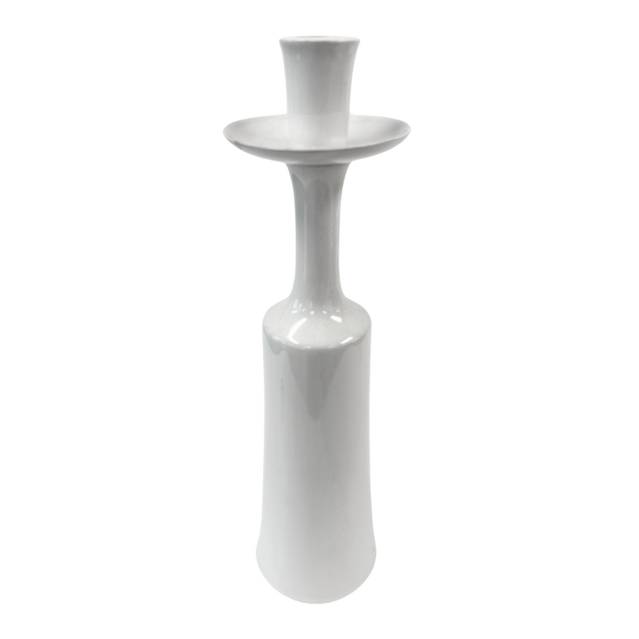 Large White Ceramic Candlestick