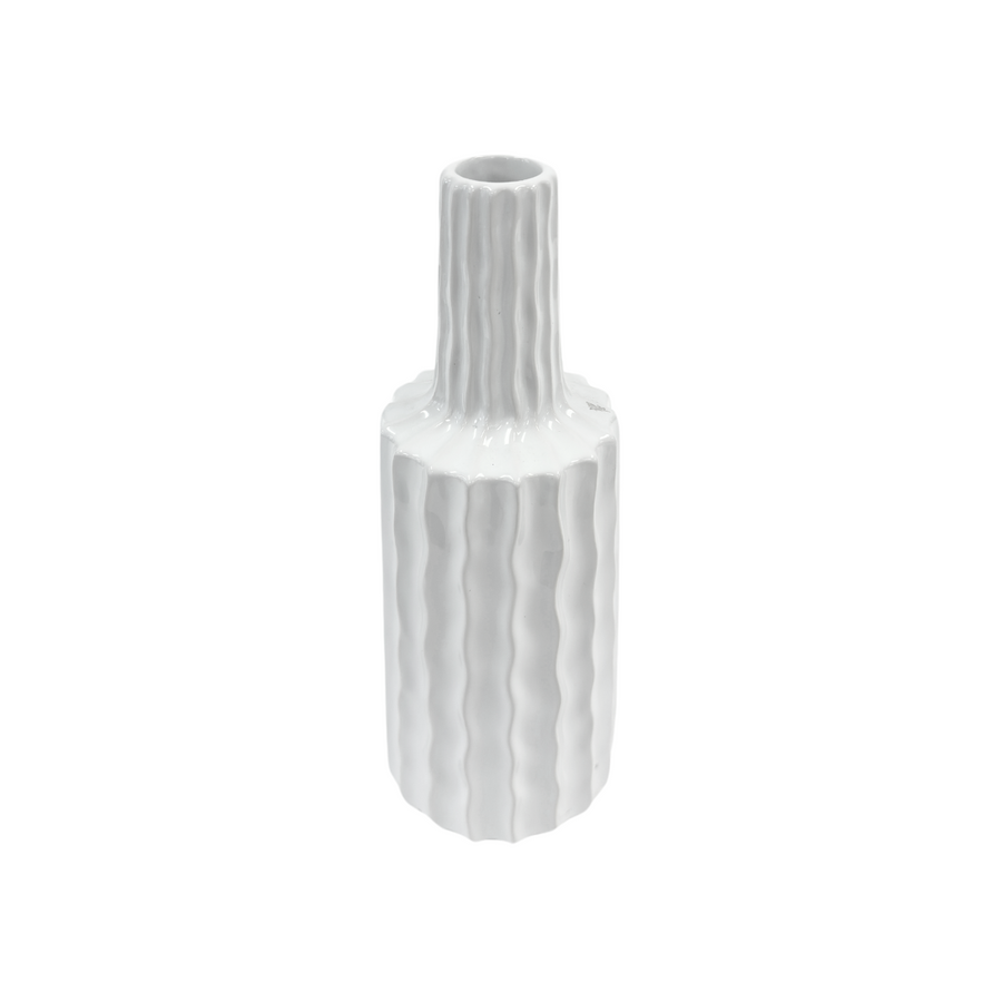 Small White Wavy Textured Vase