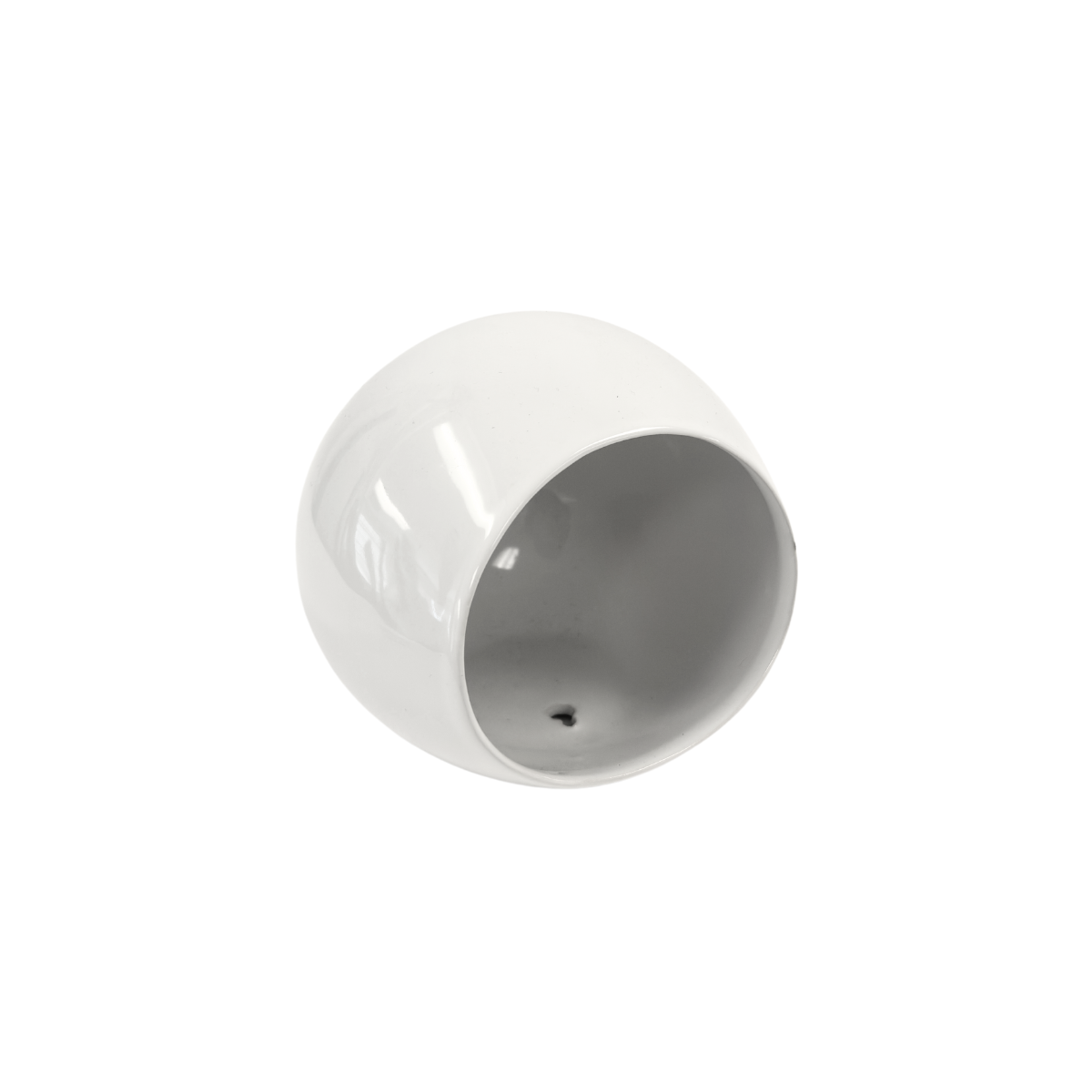 White Ceramic Vase w/ Front Opening