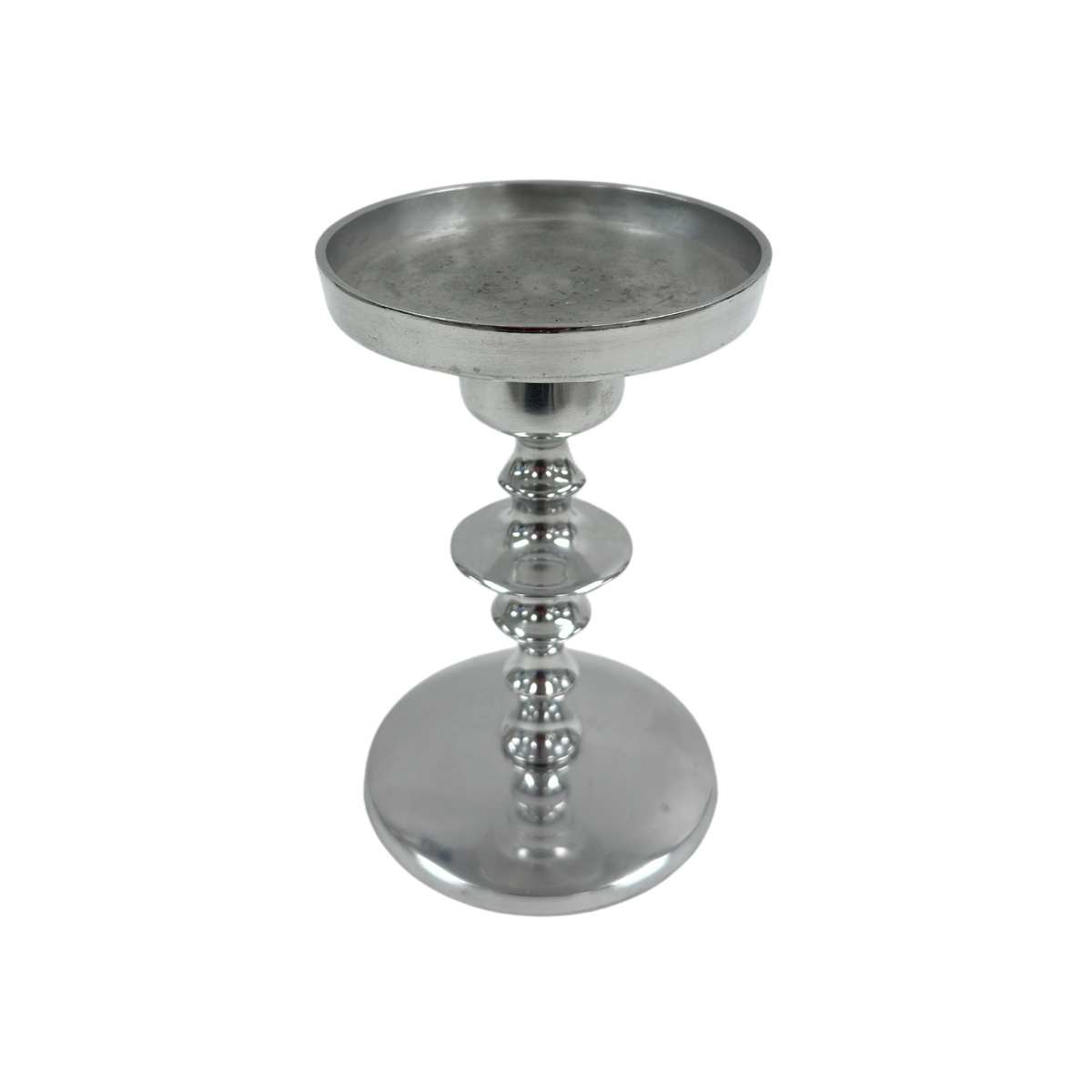 Silver Pillar Candle Holder
