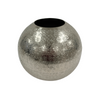 Silver Round Textured Vase