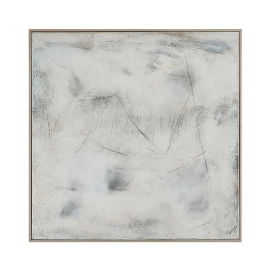 CLEARED Textured Grey & Cream With Light Wooden Frame