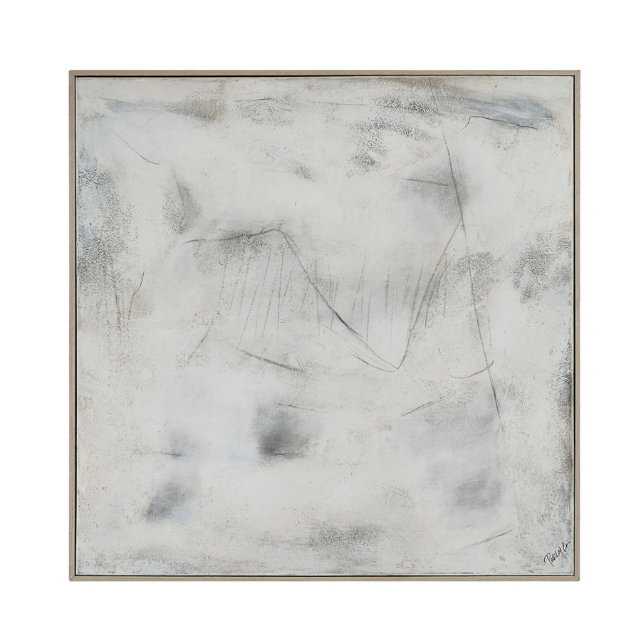 CLEARED Textured Grey & Cream With Light Wooden Frame