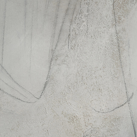 CLEARED Textured Grey & Cream With Light Wooden Frame