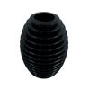 Small Ribbed Layered Black Vase