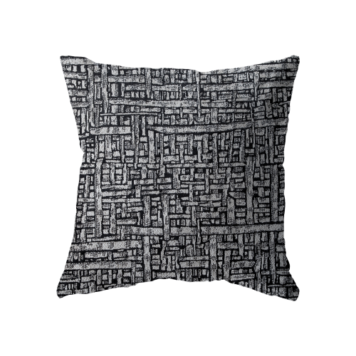 18x18 - Black & Cream Woven Print