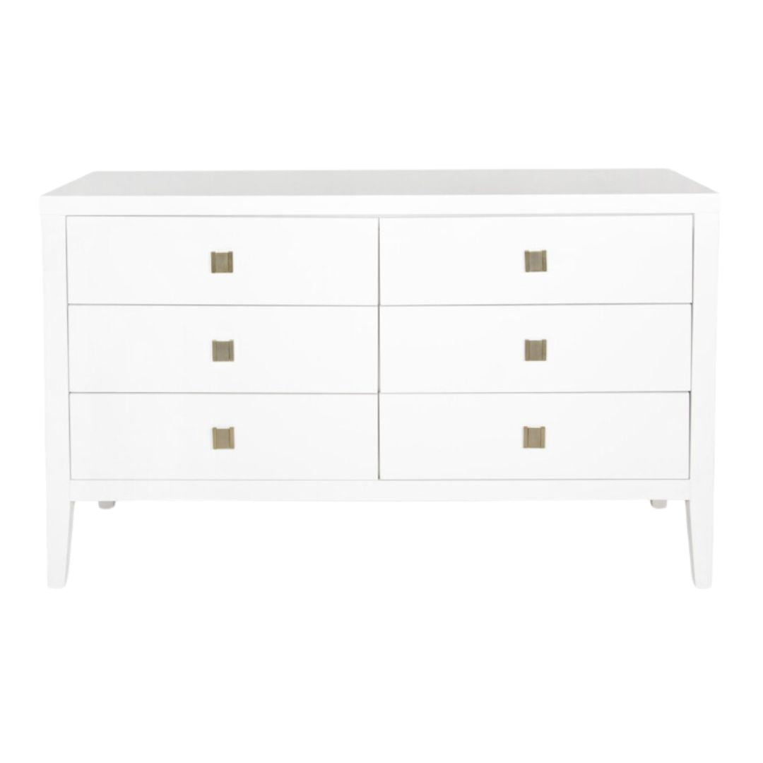 Hara 6 Drawer White Dresser