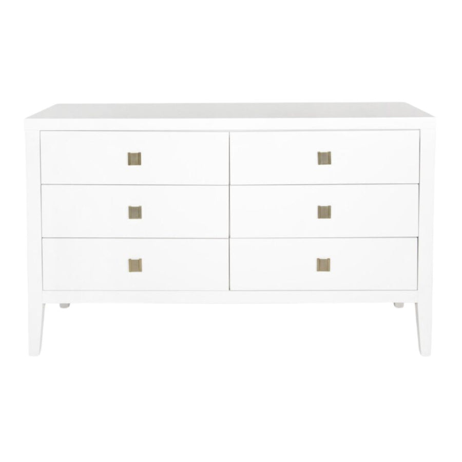 Hara 6 Drawer White Dresser