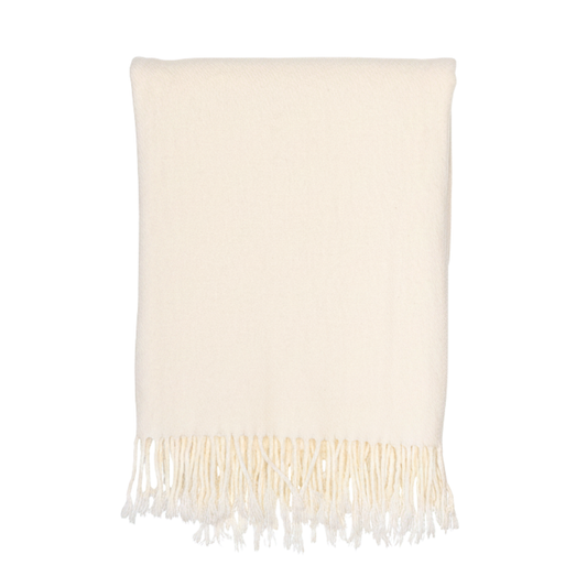 Wool Beige Throw