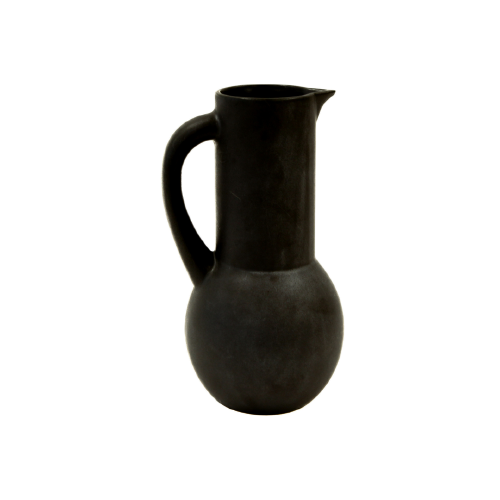 Matte Charcoal Ceramic Jug Pitcher