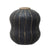 Vase - Round Stoneware w/ Wax Relief Stripes, Matte Black & Cream