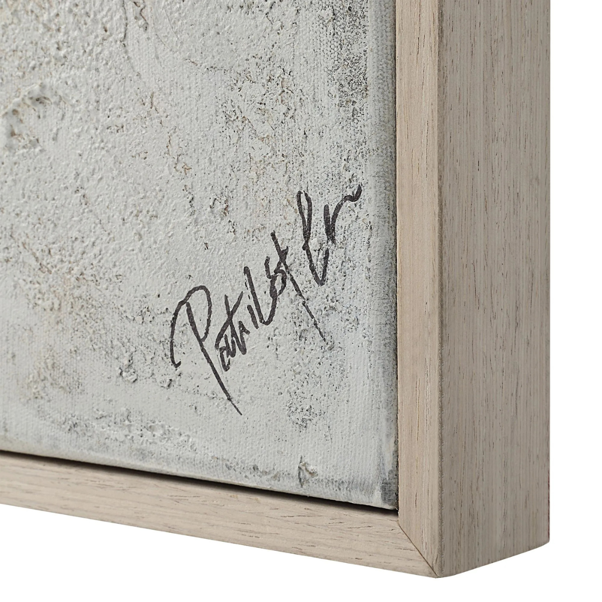 CLEARED Textured Grey & Cream With Light Wooden Frame