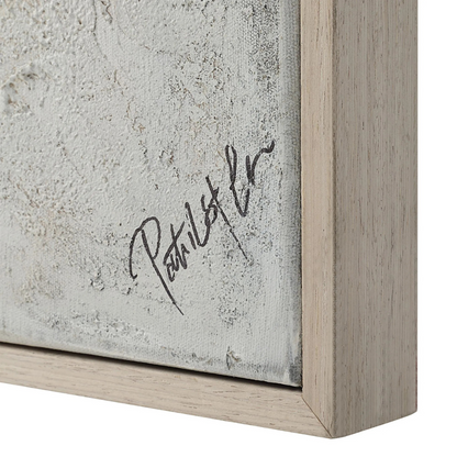 CLEARED Textured Grey & Cream With Light Wooden Frame
