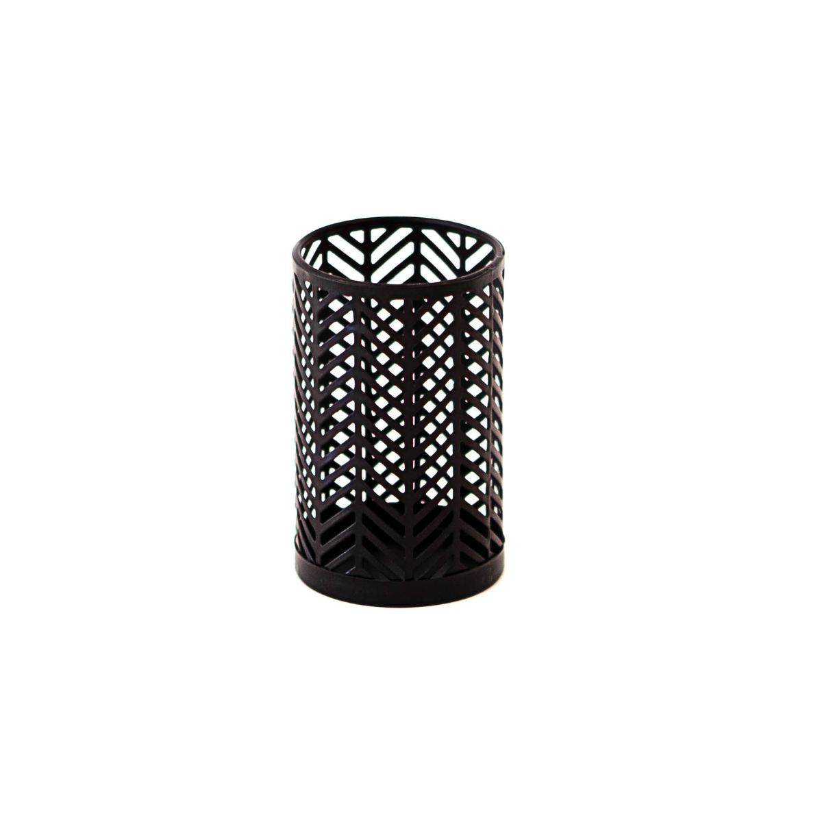 Black Zig Zag Metal Candle Holder