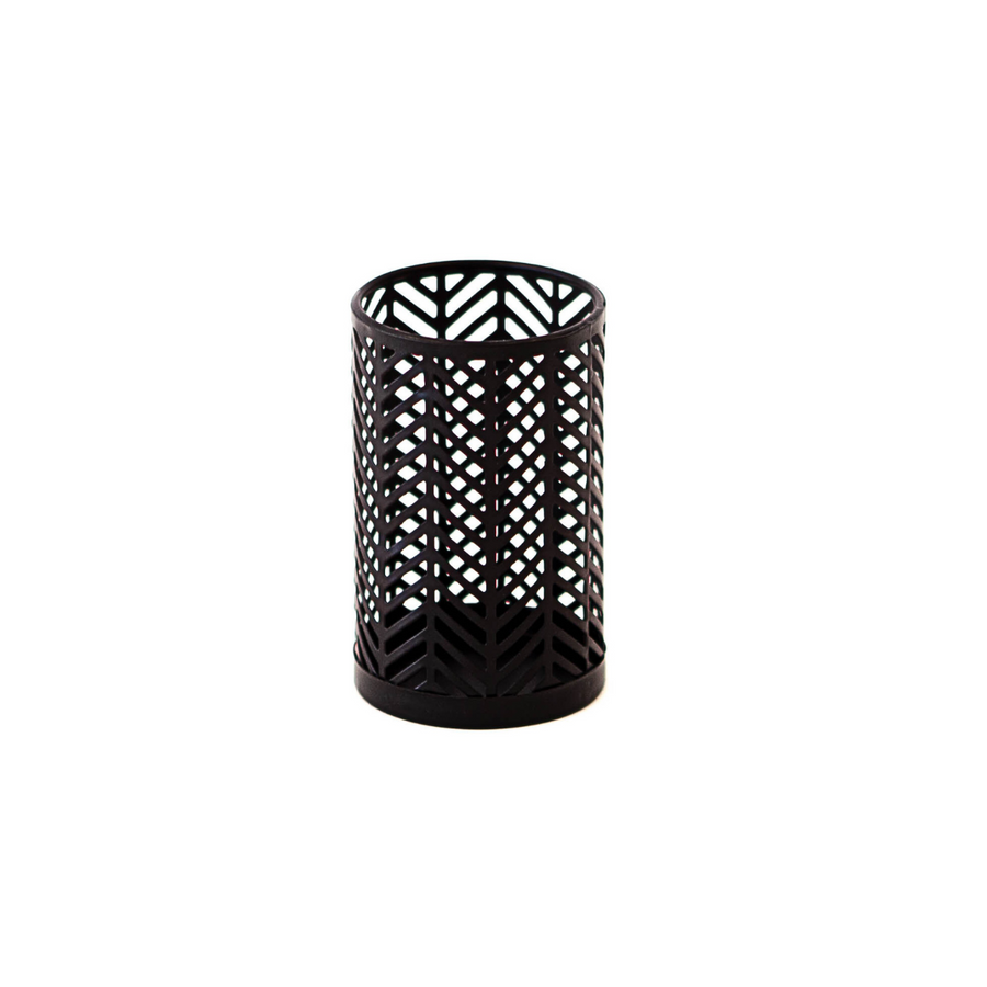 Black Zig Zag Metal Candle Holder