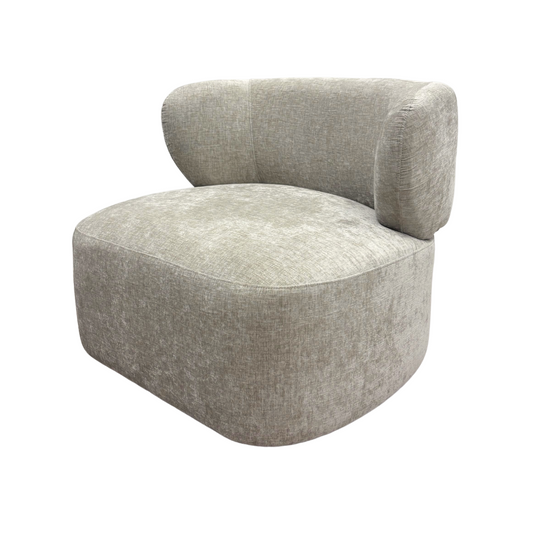 Curved Neutral Accent Chair