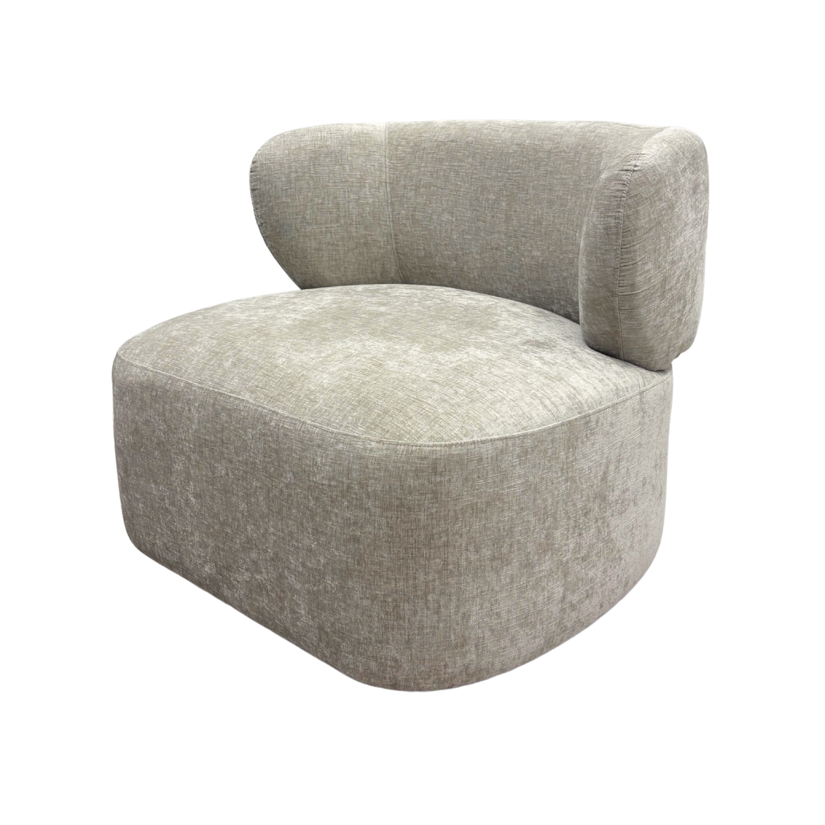 Curved Neutral Accent Chair