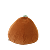 Pouf - Orange Corduroy Bean Bag w/Blue Pompom