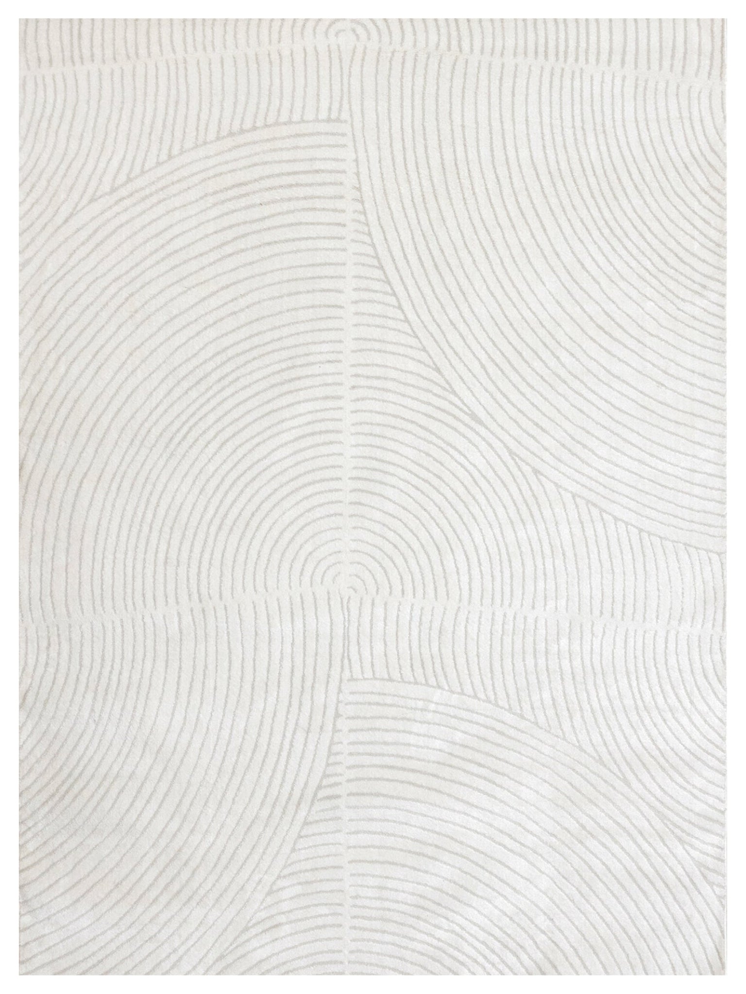 White Geometric Rug