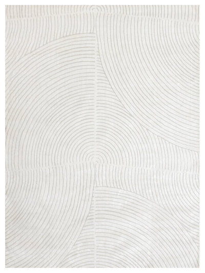 White Geometric Rug