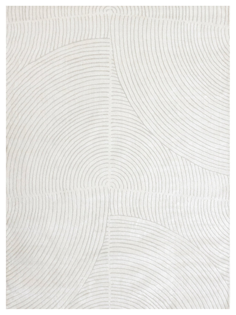 White Geometric Rug