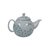 White Teapot with Small Teal Flowers