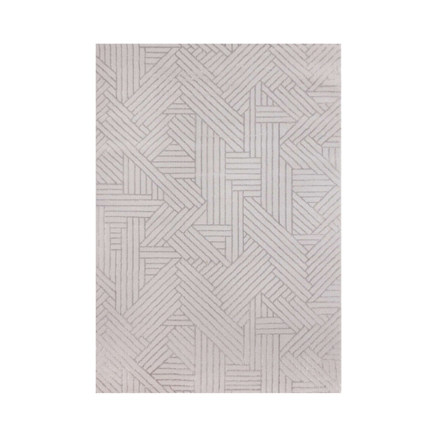 5x8 Geometric Patterned Grey Rug