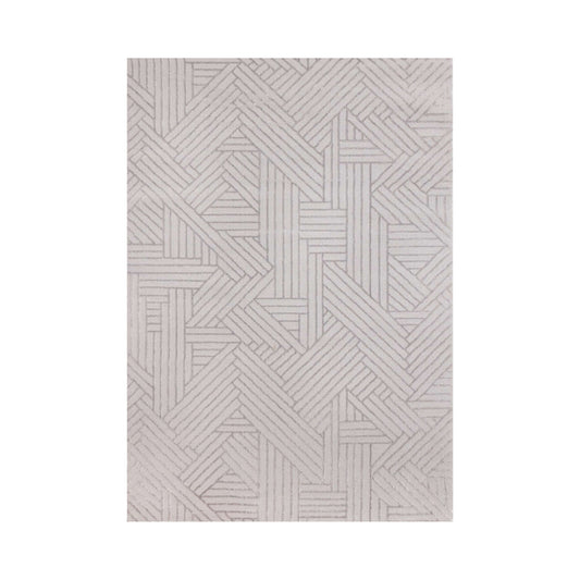 5x8 Geometric Patterned Grey Rug