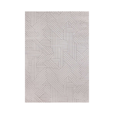 5x8 Geometric Patterned Grey Rug