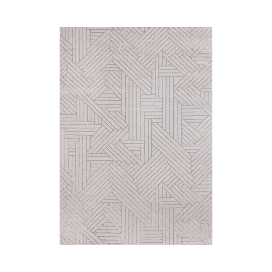 5x8 Geometric Patterned Grey Rug