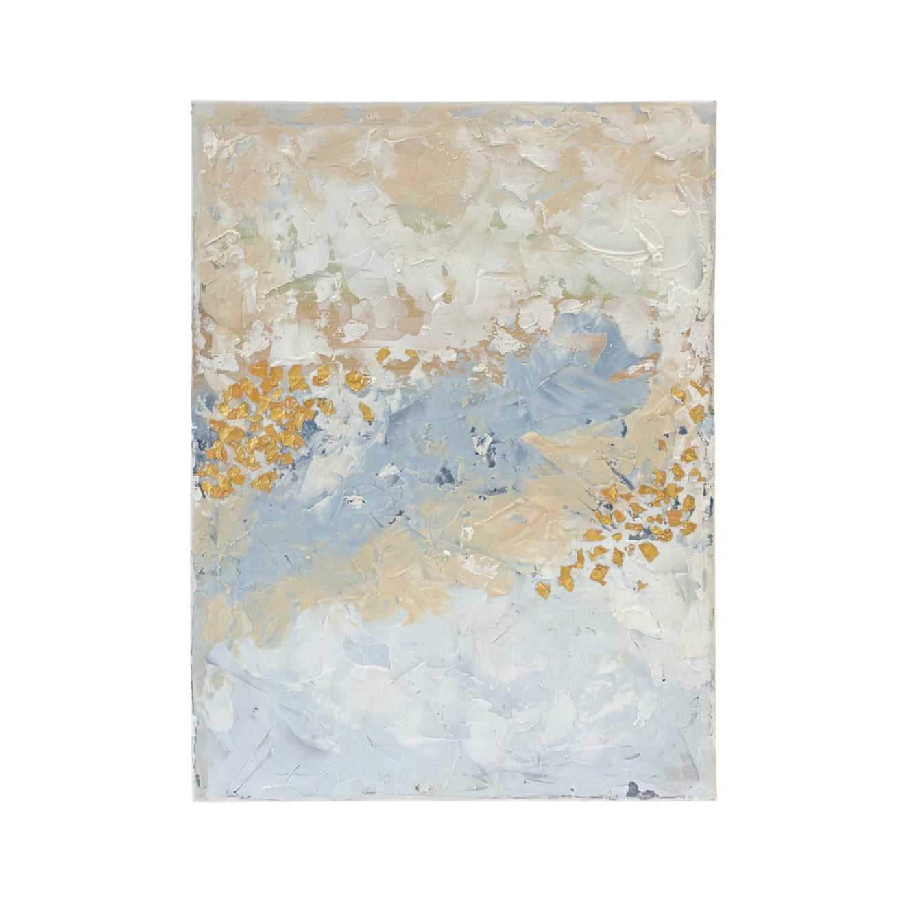 Abstract Art Textured Canvas in Neutrals and Blue