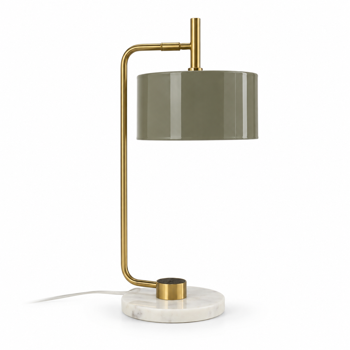 Table Lamp - Deep Sage Brass Marble