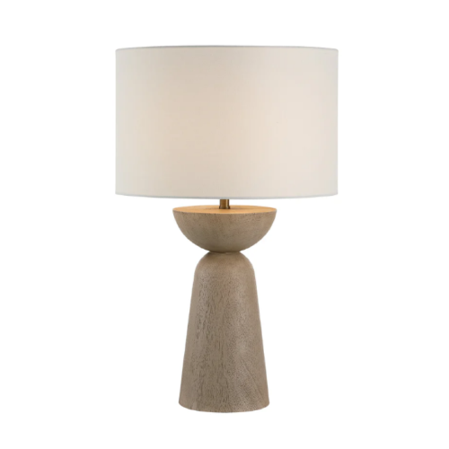 Table Lamp White Oak Alba Sculptural Japandi