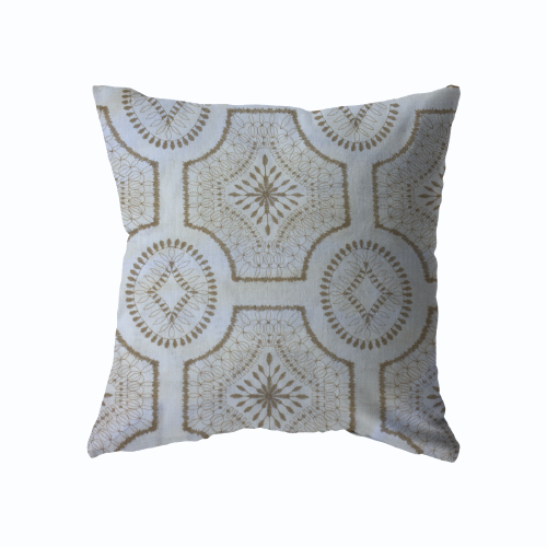 22x22 White with Embroidery Geometric