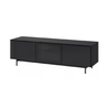 Credenza Unit with Black Glass Doors