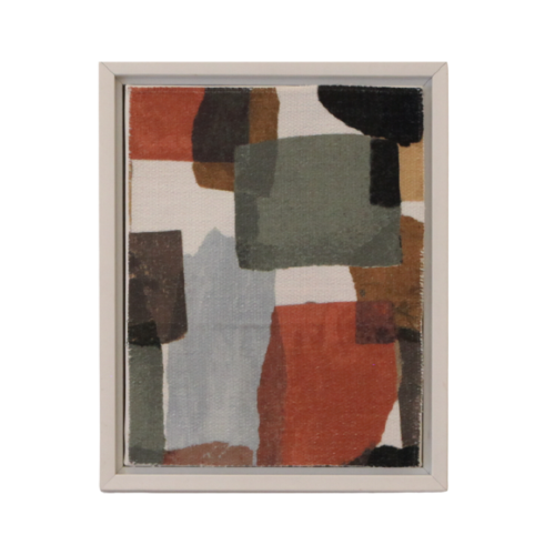 Art - CLEARED Frabric rusty red, black, green mixed colors