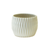 Pot - Round White Ceramic w/Twisted Stripes