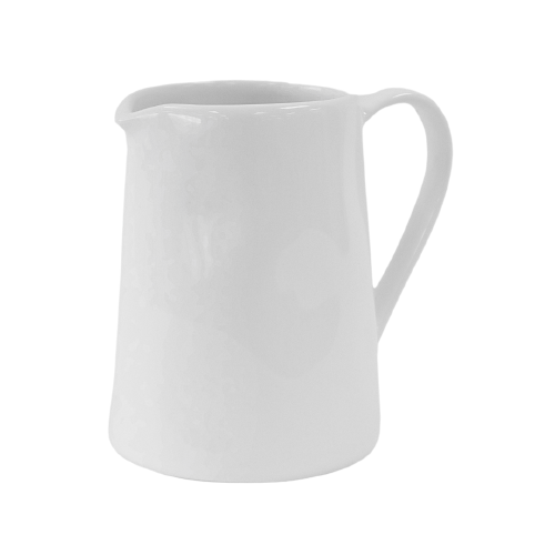 Shiny White Grid Texture Pitcher w/Handle